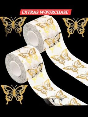 500ct. Gold Butterfly Foil Tape Roll 3 Random Polymailers